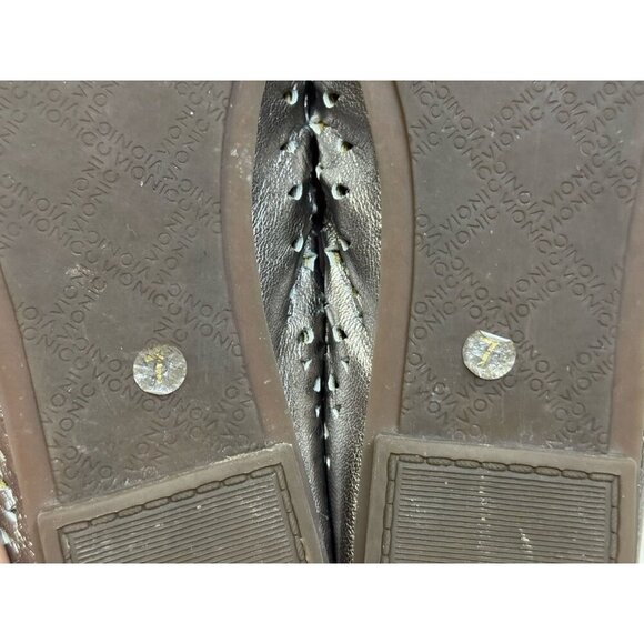 VIONIC Silver Ballet Flats Perforated Leather Comfort Shoes Orthotic Sz 7 - Picture 9 of 10